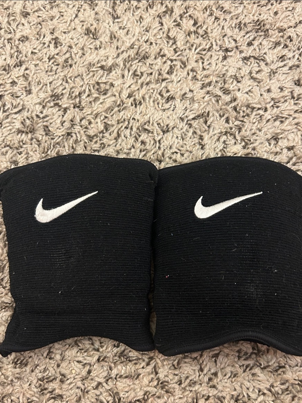 Nike Black Knee Pads with White Swoosh Logo